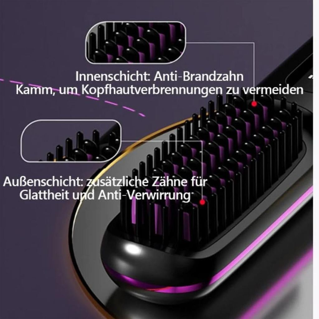 Detailansicht eines Kammaufsatzes mit inneren und äußeren Zähnen.