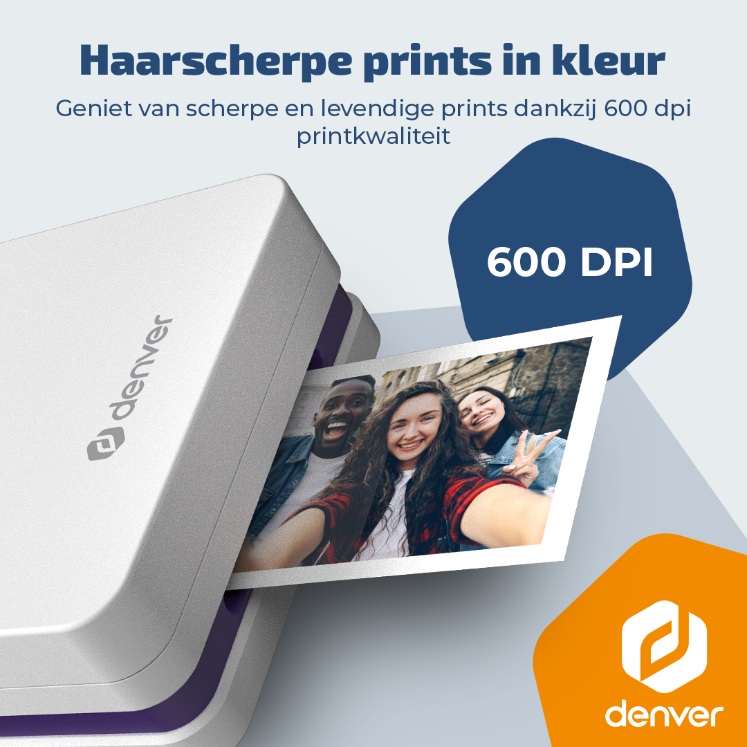 A Denver printer outputs a photo of three laughing young people.
