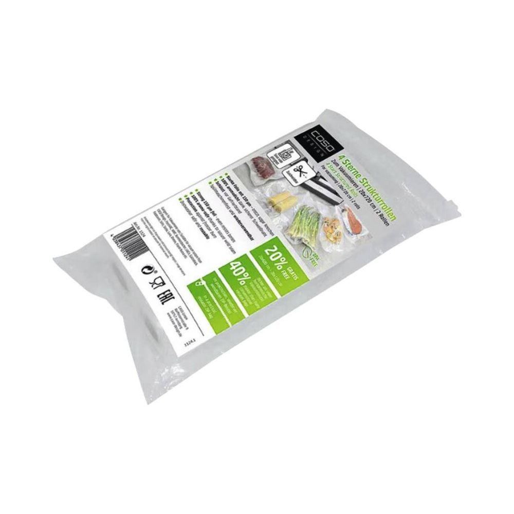 Verpackung mit Vakuumierbeuteln, 20x720cm, 2 Rollen, BPA-frei.