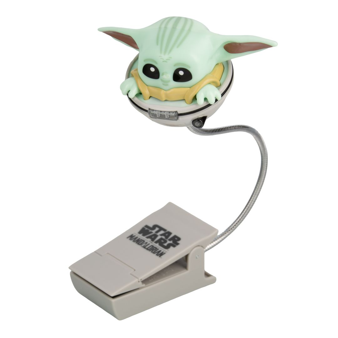 Figurka Baby Yody na klipsie do książki, logo Star Wars.