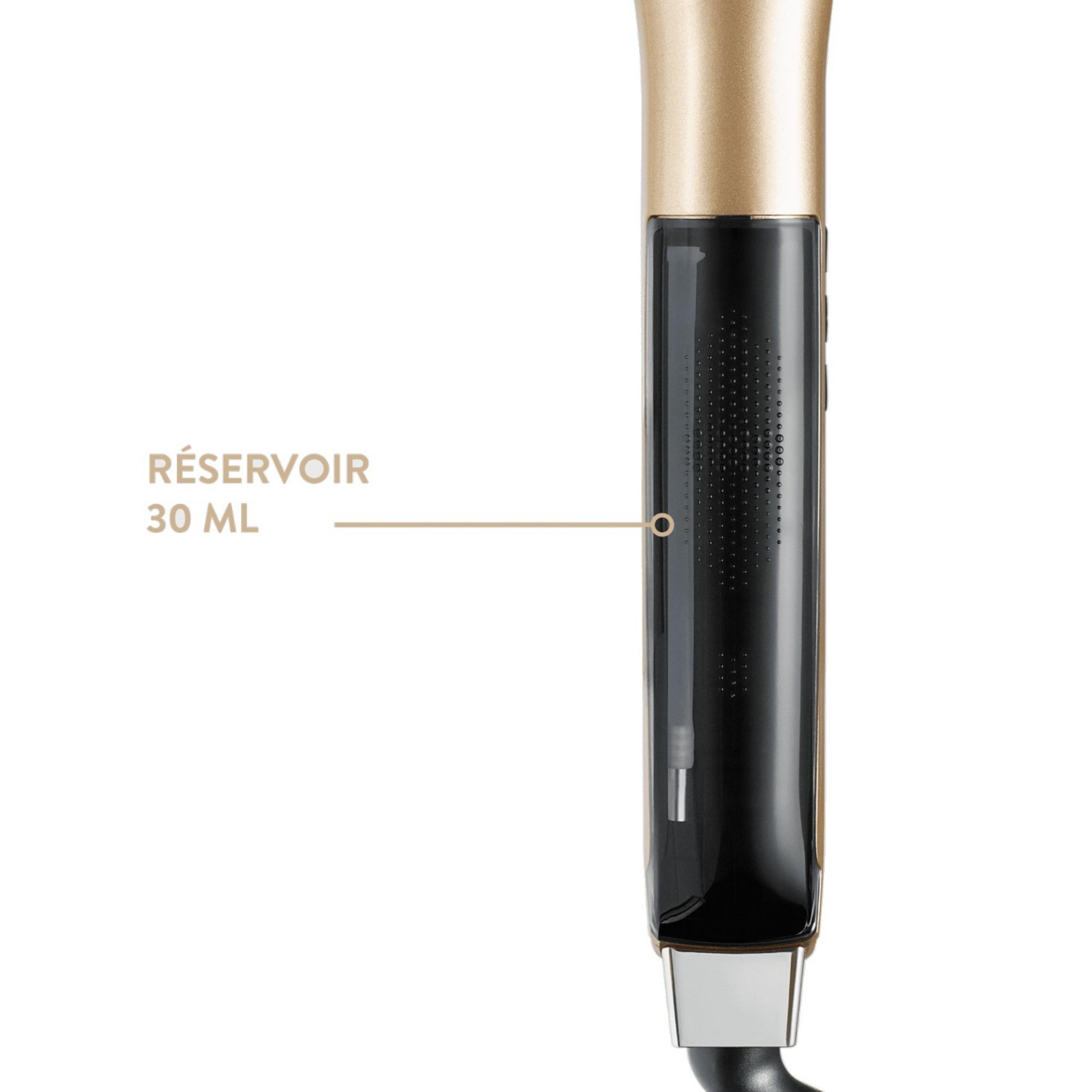 Un serbatoio dorato e nero da 30 ml.
