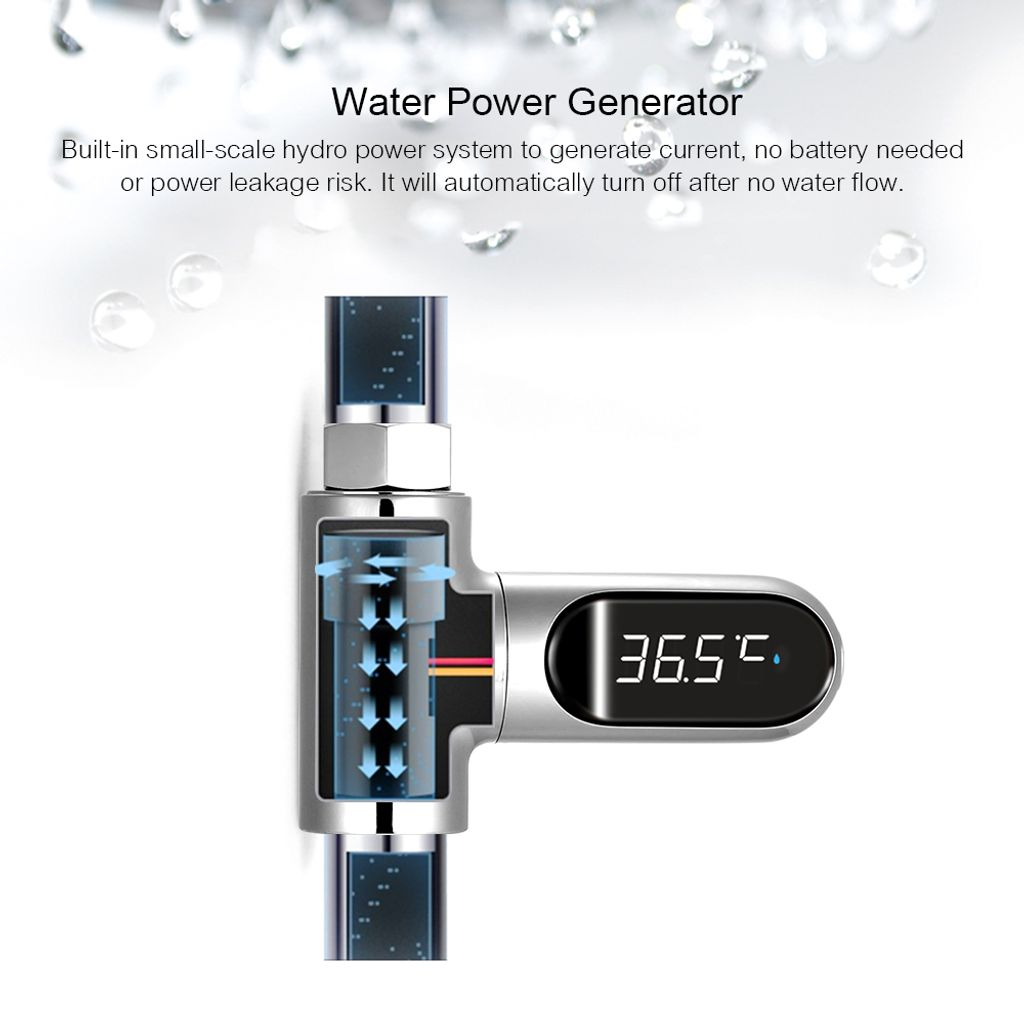 Ein Wassergenerator mit digitaler Temperaturanzeige 36,5°C.