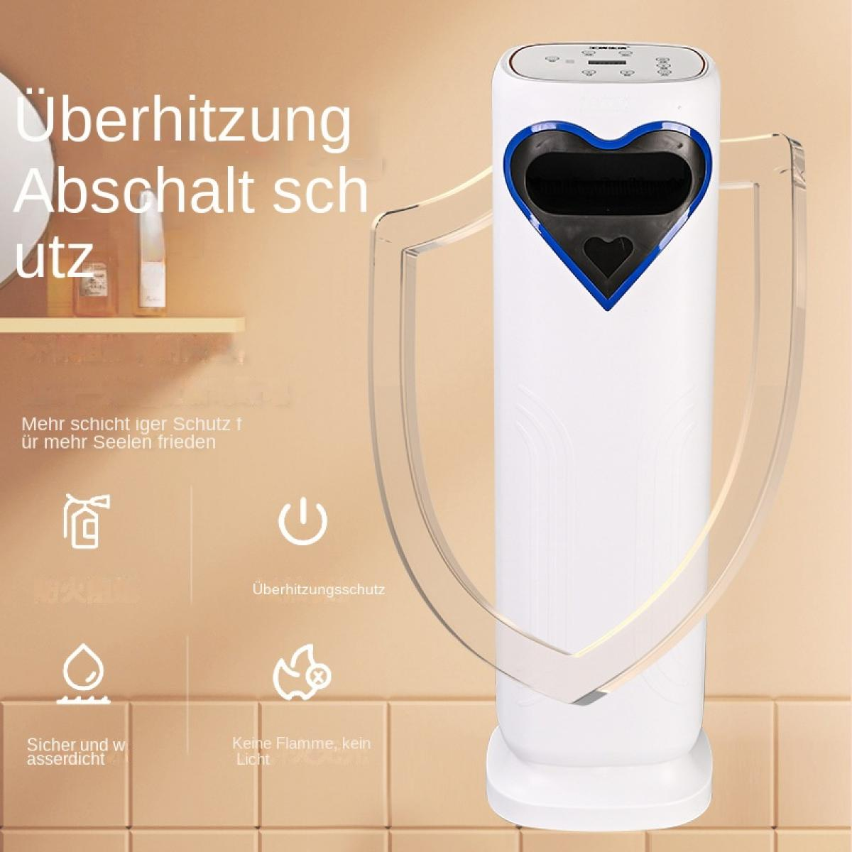 Ein weißer Lufterfrischer mit Herzform-Öffnung, Schutzschild-Grafik.