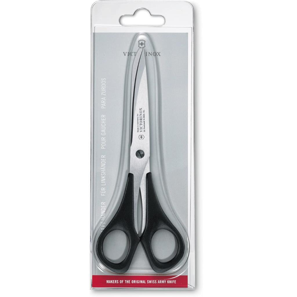 Victorinox makas blister pakette, siyah, sol elini kullananlar için.