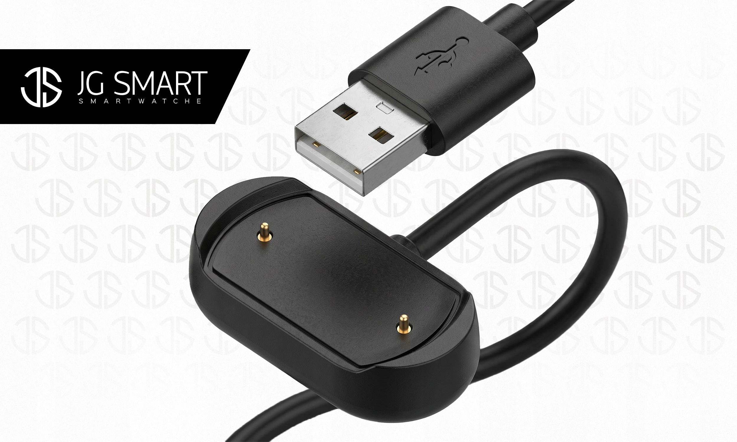 Czarny kabel ładujący USB do smartwatcha z magnetycznym złączem.