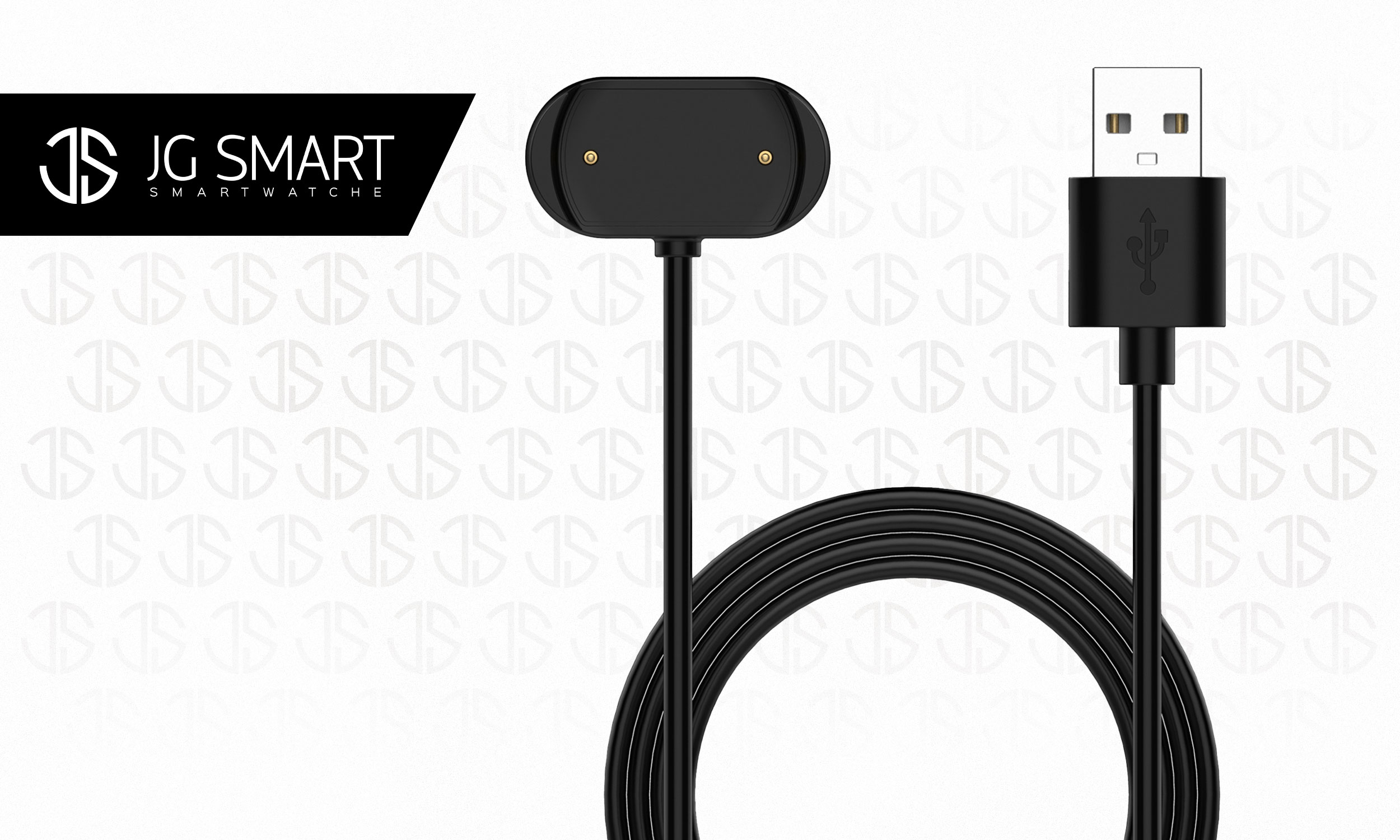 Czarny kabel ładujący ze złączem USB-A i magnetycznym złączem do smartwatcha.