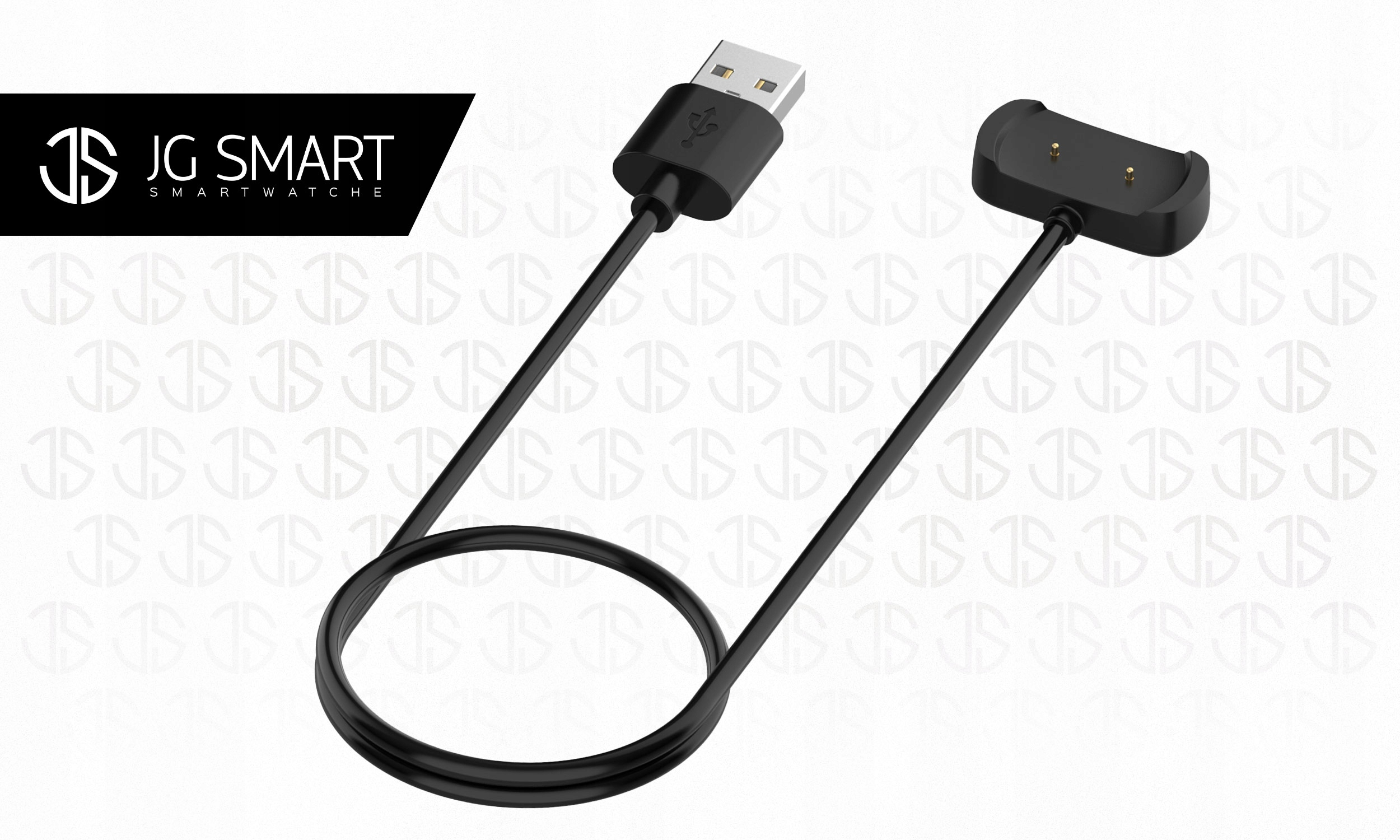 Czarny kabel ładujący USB z magnetyczną stacją ładującą do smartwatcha.