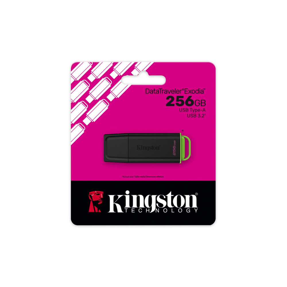 Pamięć USB Kingston 256GB DataTraveler Exodia Type-A 3.2 w opakowaniu.