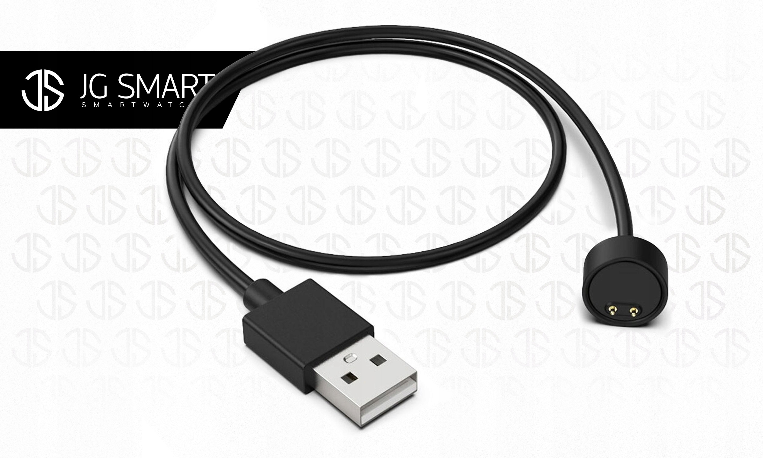 Czarny kabel ładujący USB z wtyczką USB-A i okrągłym złączem magnetycznym.