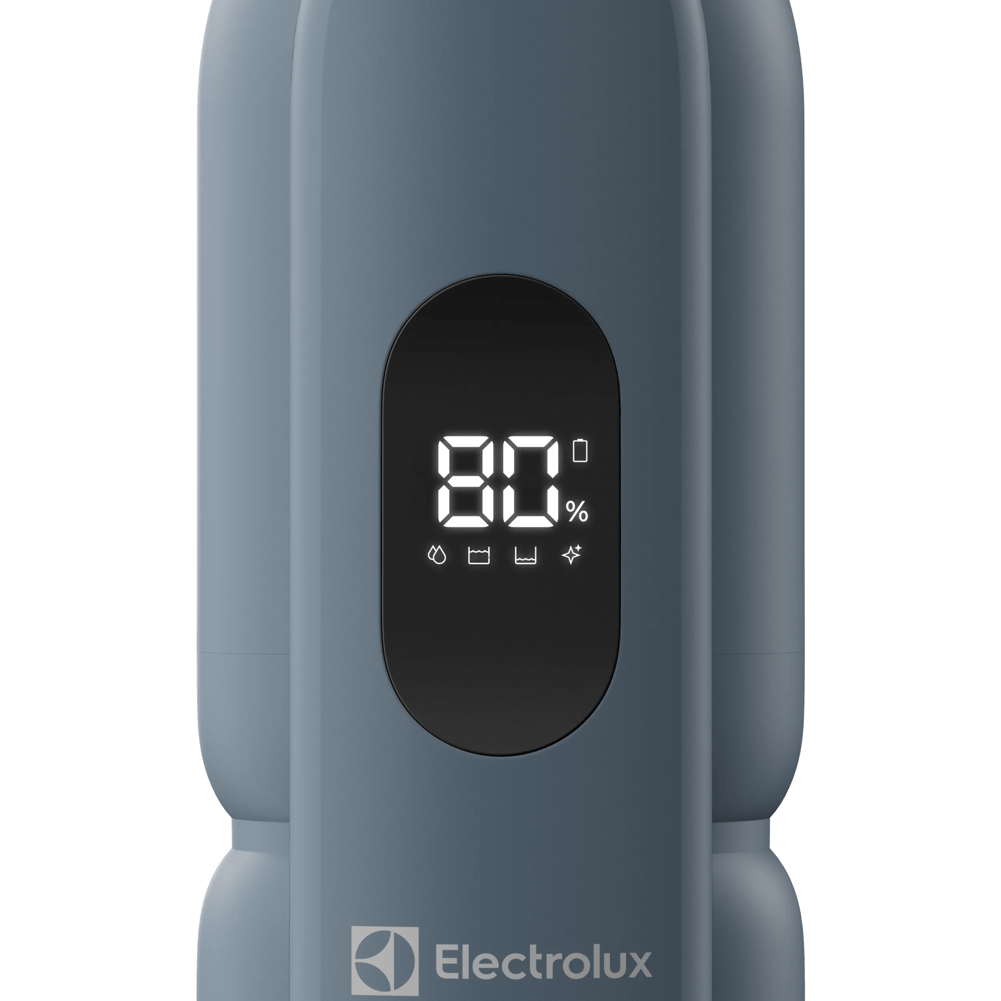 Un dispositivo Electrolux blu con display digitale che mostra l'80%.
