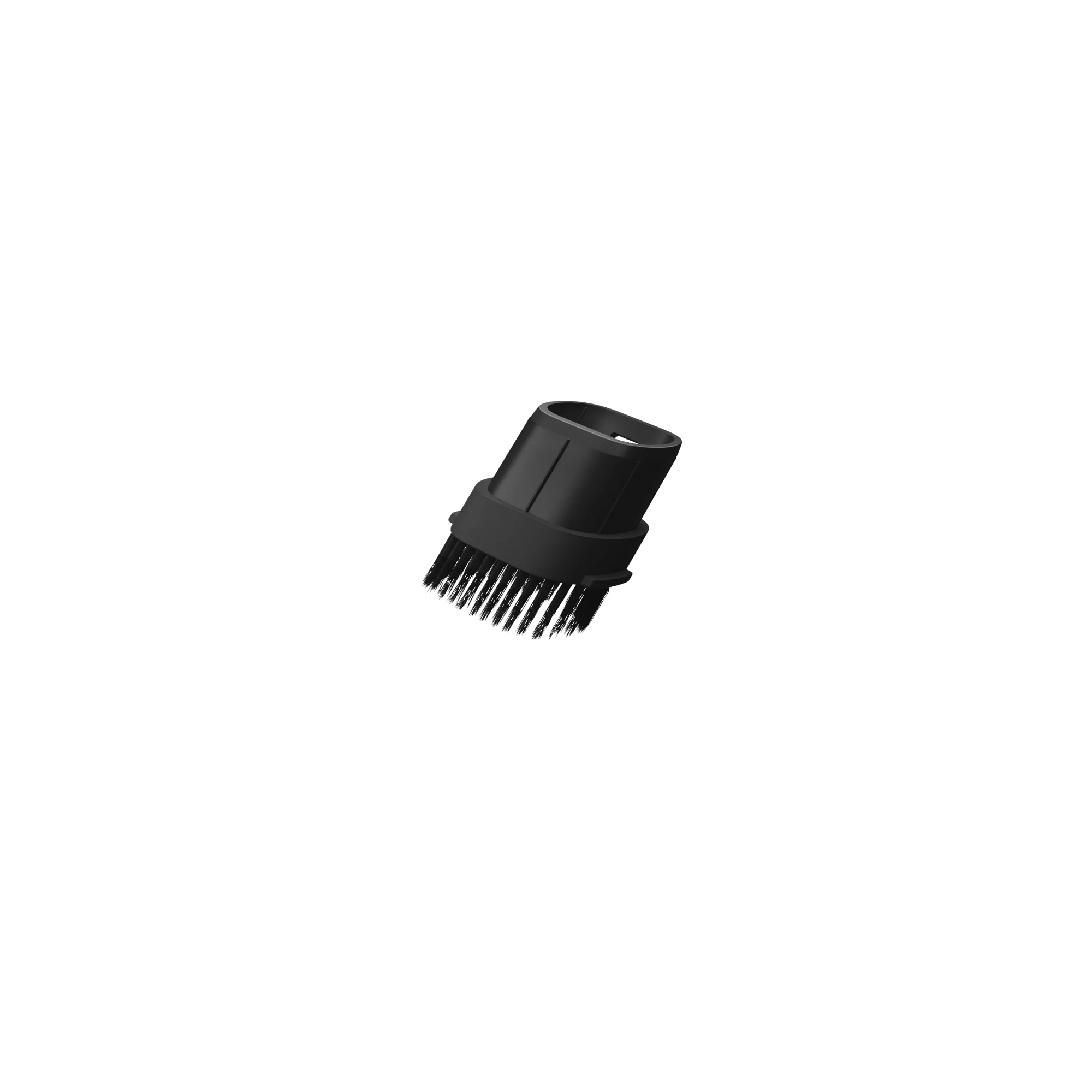 Cepillo negro para aspiradora con cerdas.
