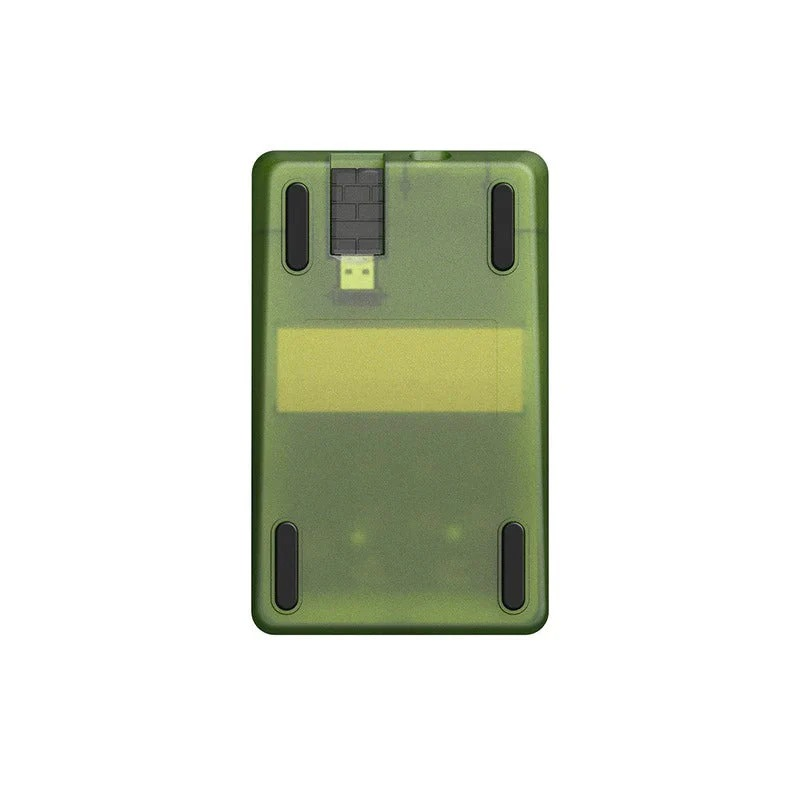 Zielona obudowa z czarnym portem USB i żółtymi akcentami.