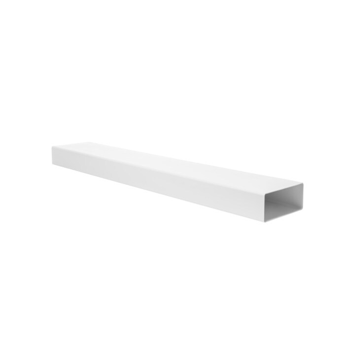 Un tubo rectangular blanco sobre un fondo blanco.