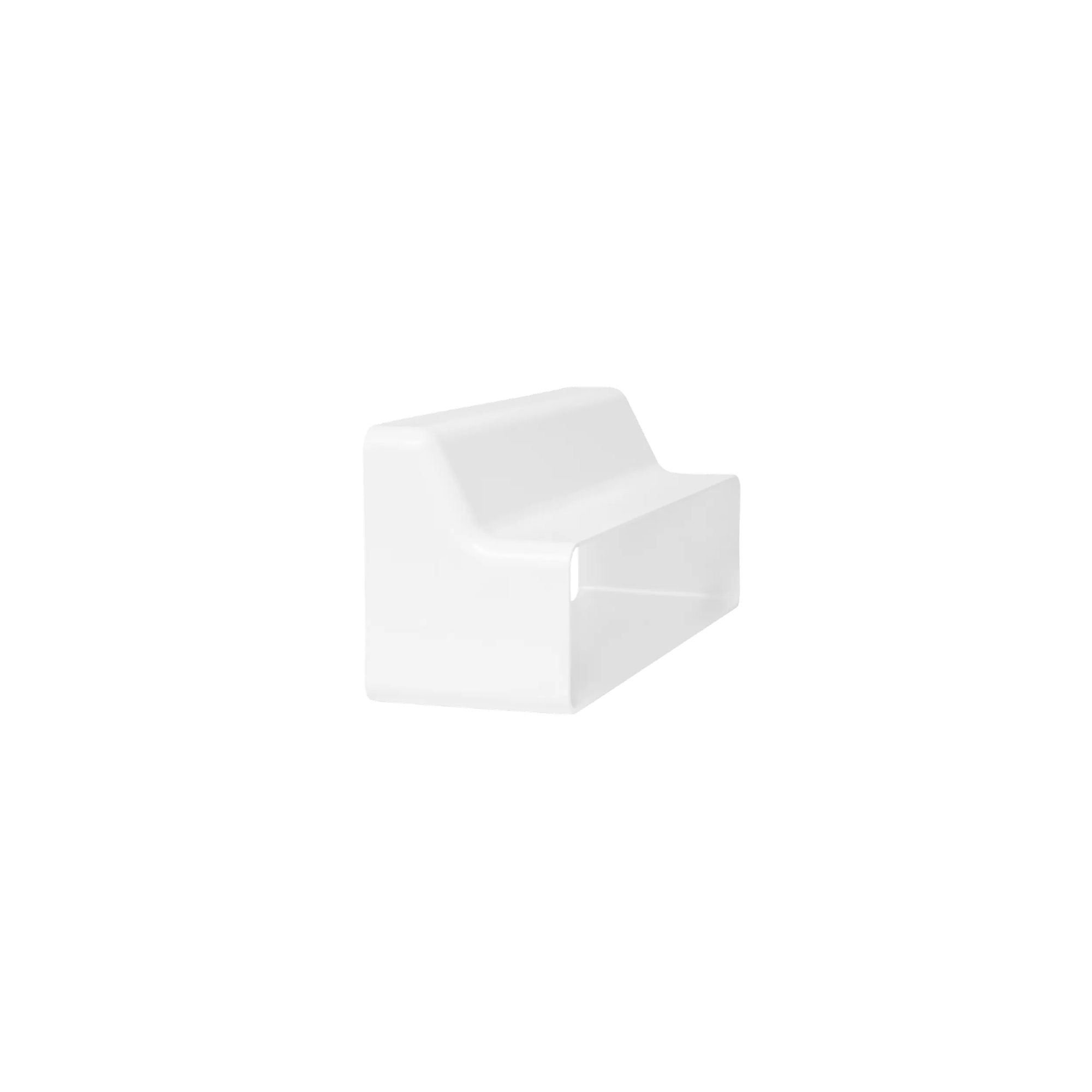 Un objeto rectangular blanco con un escalón.