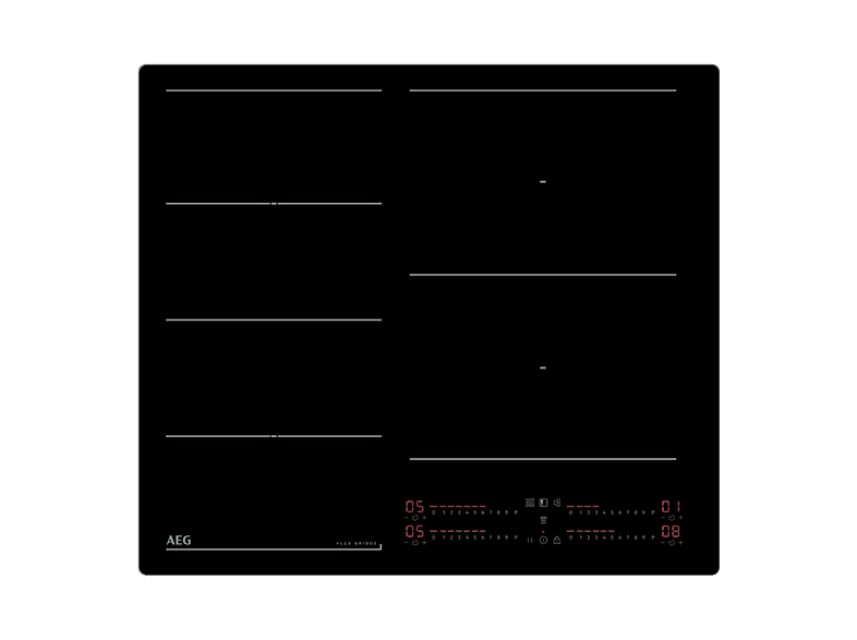 Placa de inducción - AEG Serie 6000 Flex TI64IG00IB, 4 zonas, 580 mm, Negro