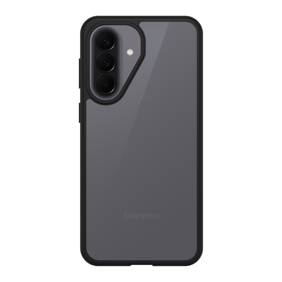 A black Samsung phone with three cameras on the upper left.