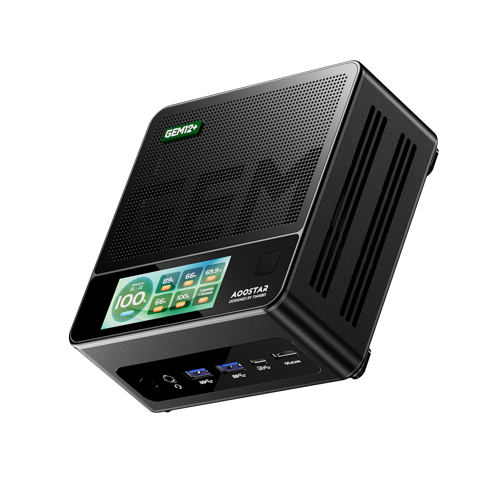 Mini PC | AOOSTAR GEM12+Pro, AMD Ryzen 7 PRO 8845HS, 0 GB RAM, 0