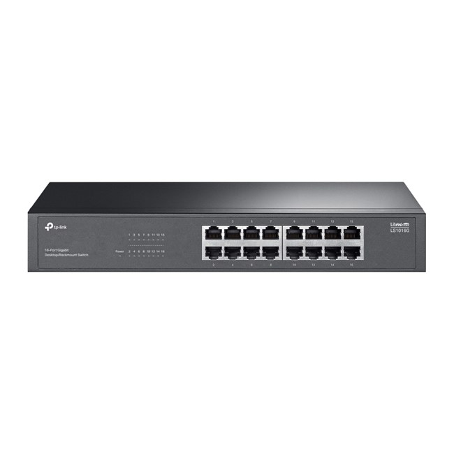 Siyah TP-Link 16-Port Gigabit Masaüstü/Rackmount Anahtar.