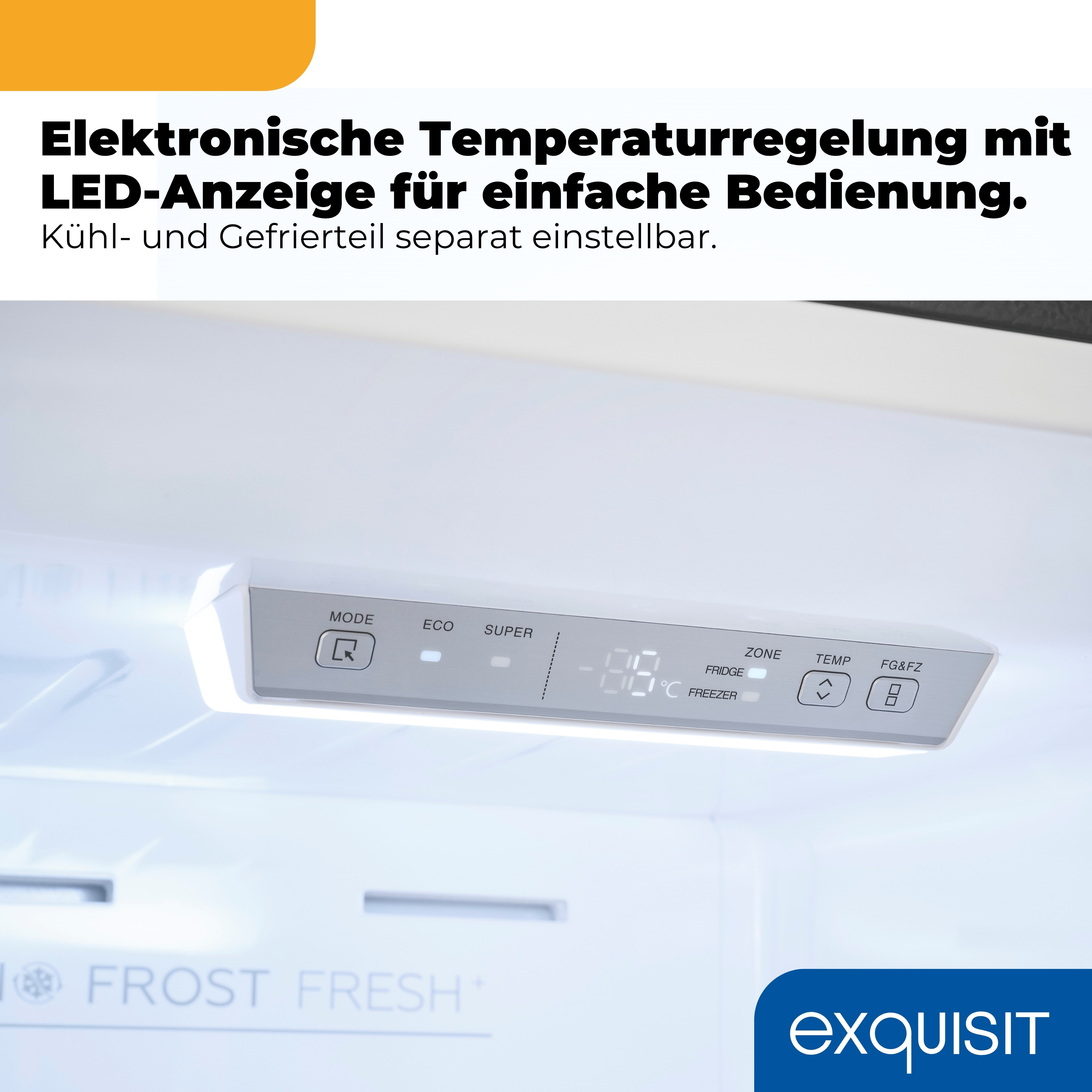 Elektronische Temperaturregelung mit LED-Anzeige für einfache Bedienung.