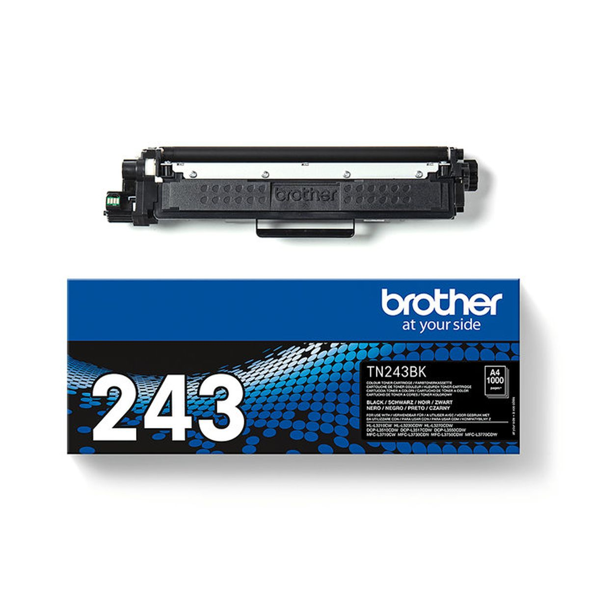 Cartuccia toner nero Brother TN243BK, 1000 pagine, A4.