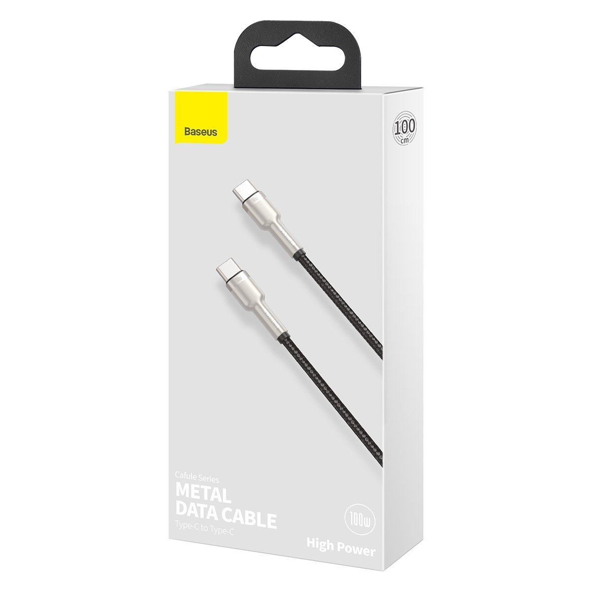 Baseus Metall-USB-C-zu-USB-C-Datenkabel, 100cm, 100W, hohe Leistung.