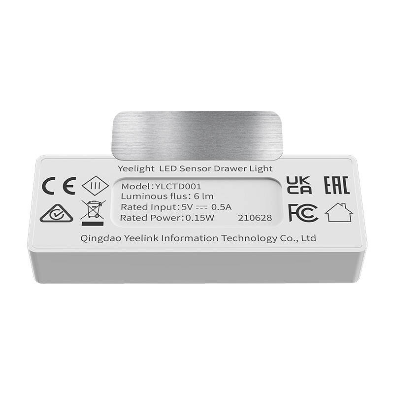 Luce LED Yeelight per cassetto con marchi CE, UKCA, EAC, FC. Modello YLCTD001.