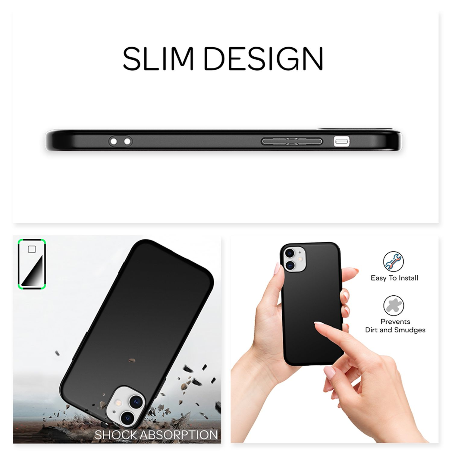 Design sottile, assorbimento degli urti e facile installazione cover.