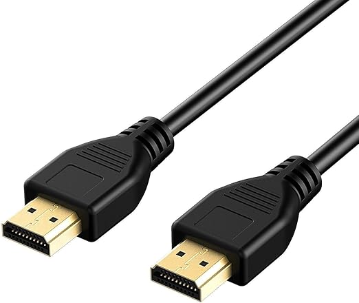 Beyaz arka plan üzerinde altın konektörlü iki siyah HDMI kablosu.