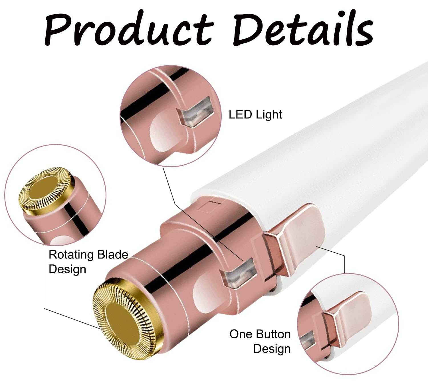 Nahaufnahme eines rosa und weißen Geräts mit einem rotierenden Klingendesign und LED-Licht.