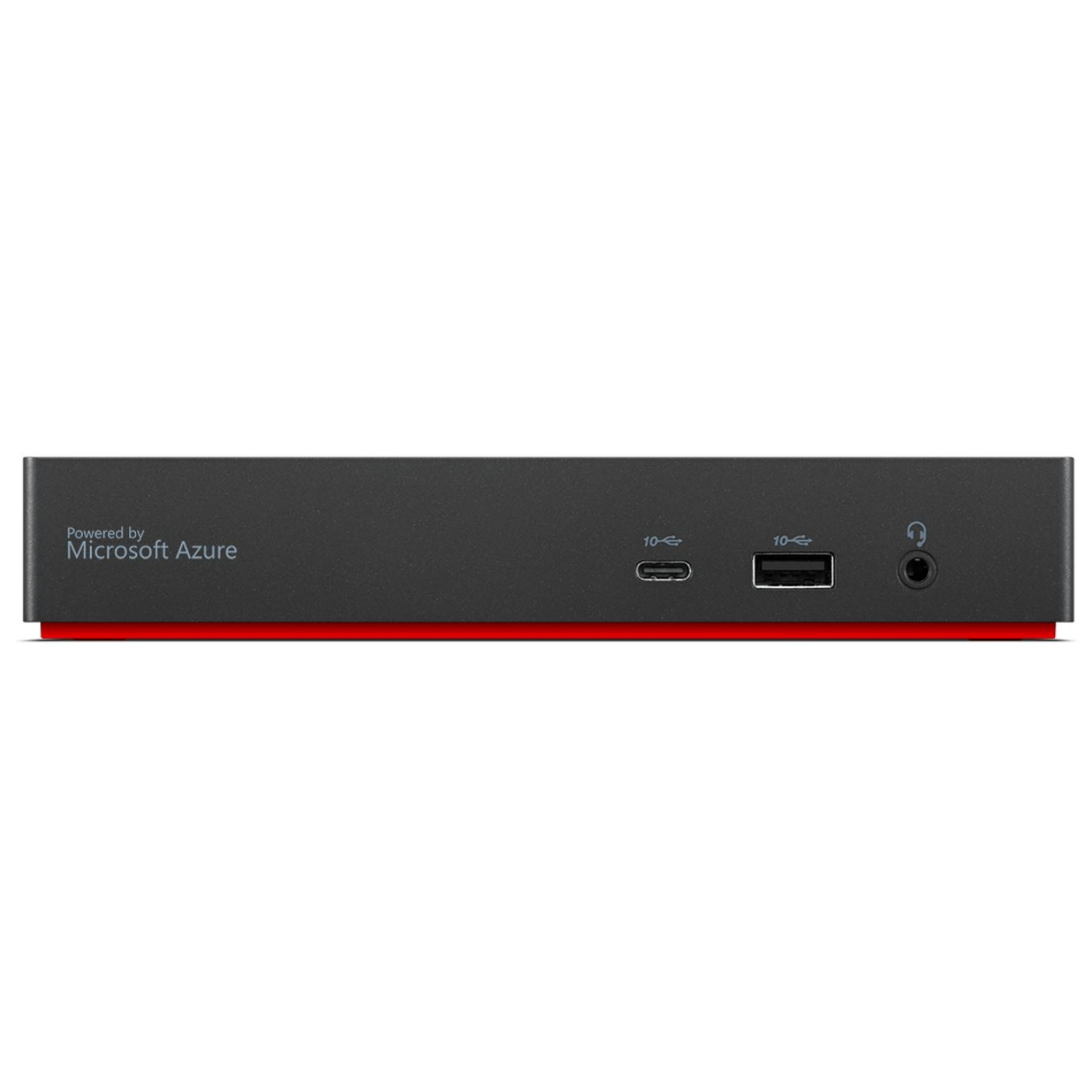 Dispositivo nero con logo Microsoft Azure, USB-C, USB-A e jack per cuffie.
