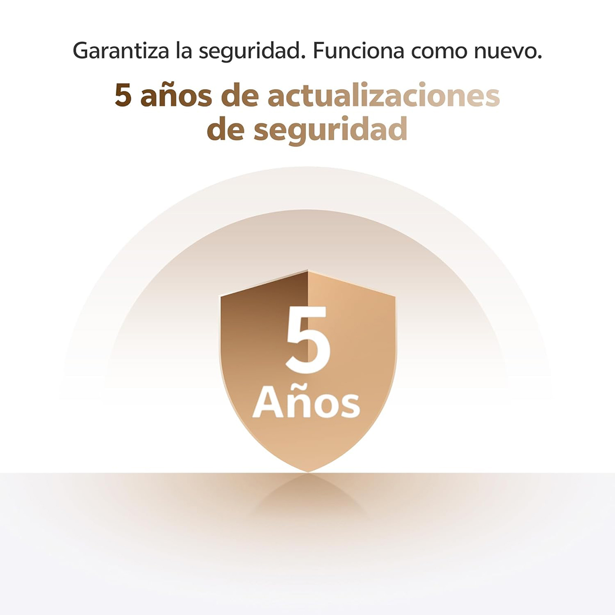 Un escudo con el texto '5 Años' garantiza la seguridad.