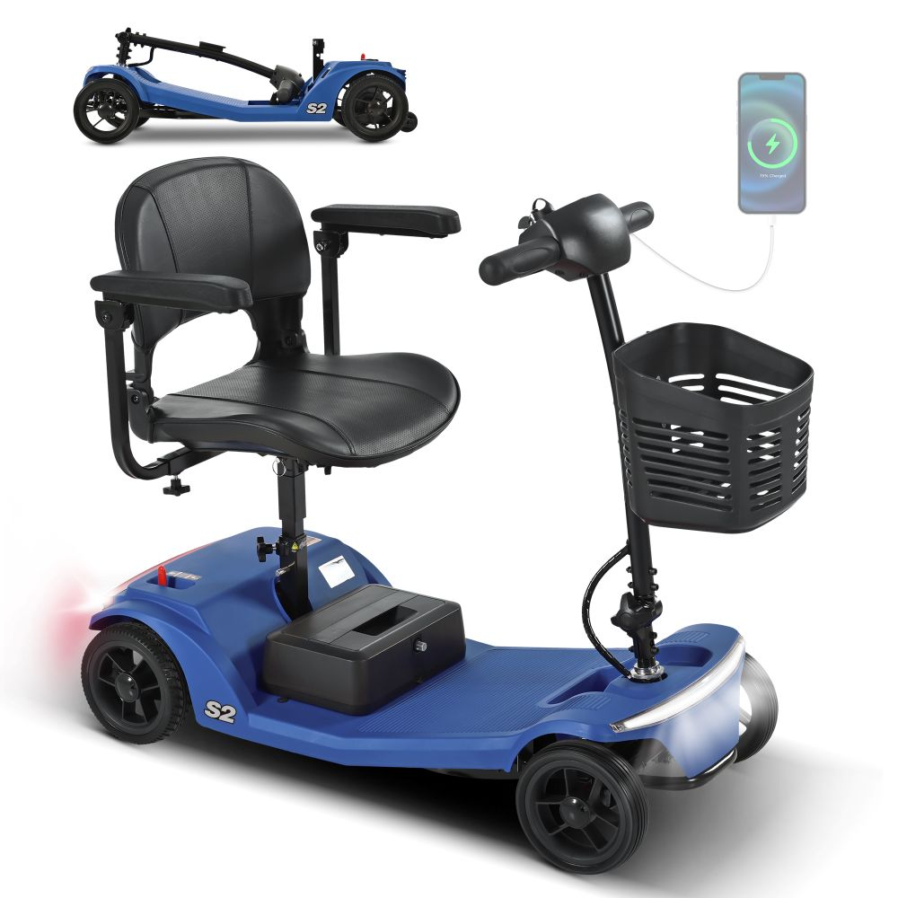 Scooter eléctrico para adultos - SWEETRICH S2, 27,8 kg, Azul