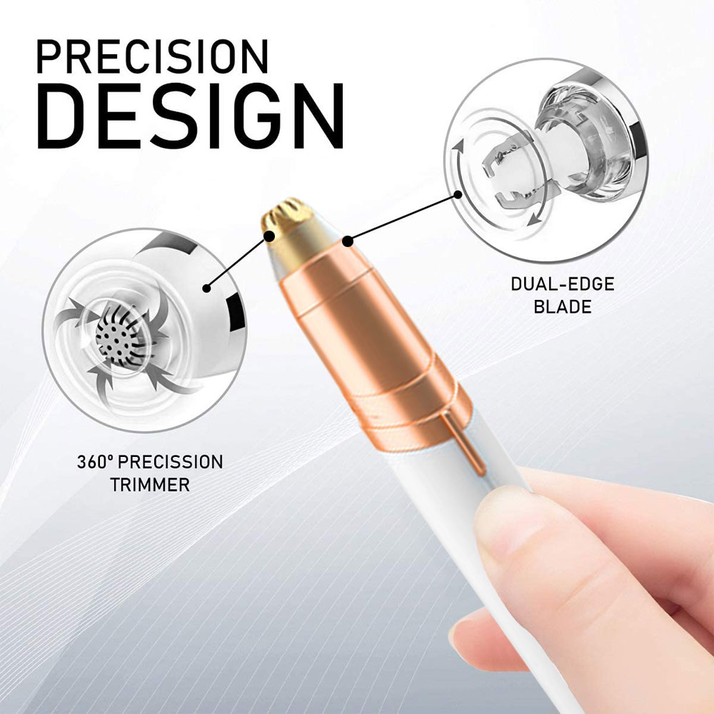 Präzisions-Trimmer mit 360°-Funktion und doppelseitiger Klinge.