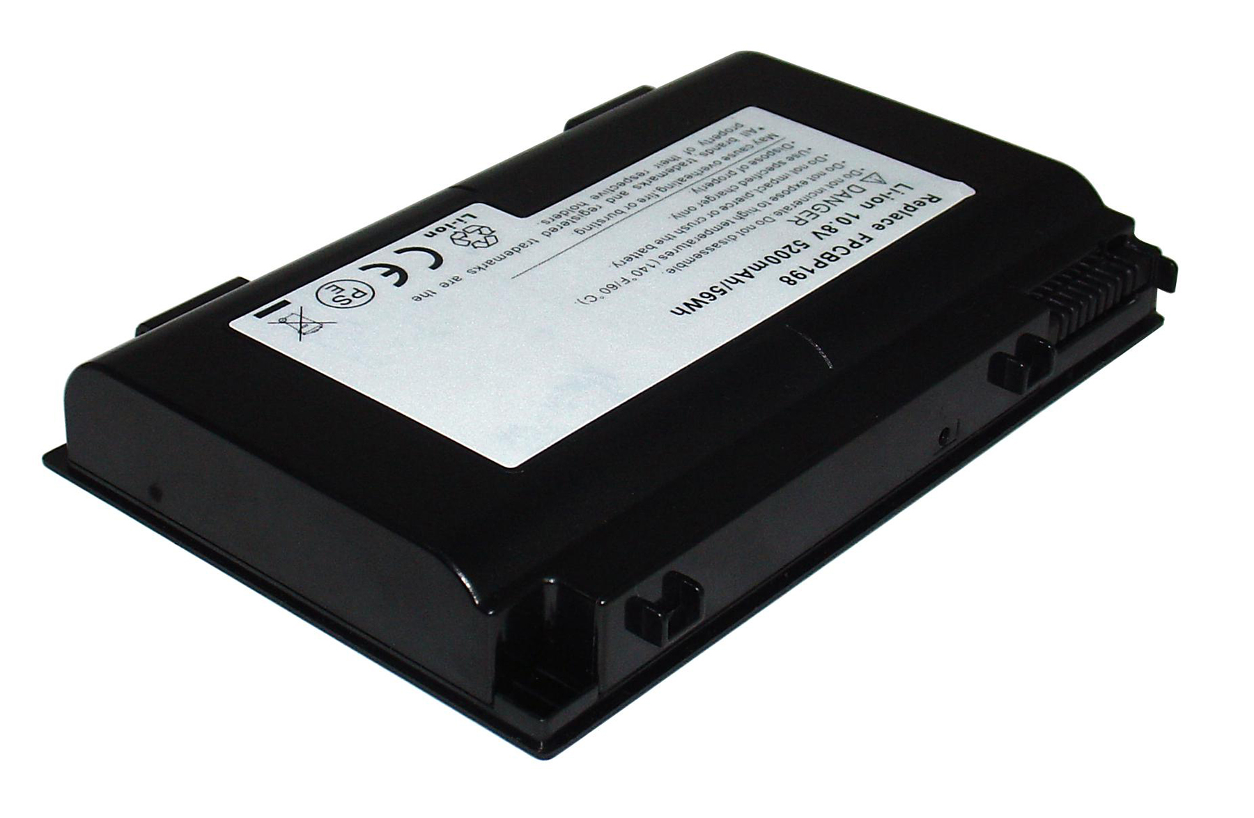 Schwarzer Li-Ion Akku, 10,8V 5200mAh, FPCBP198.
