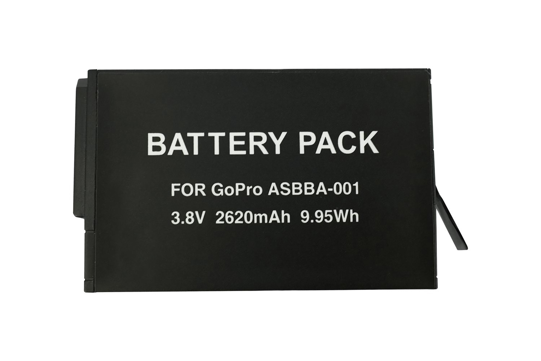 Schwarzer Akku für GoPro ASBB-001, 3,8V 2620mAh 9,95Wh.