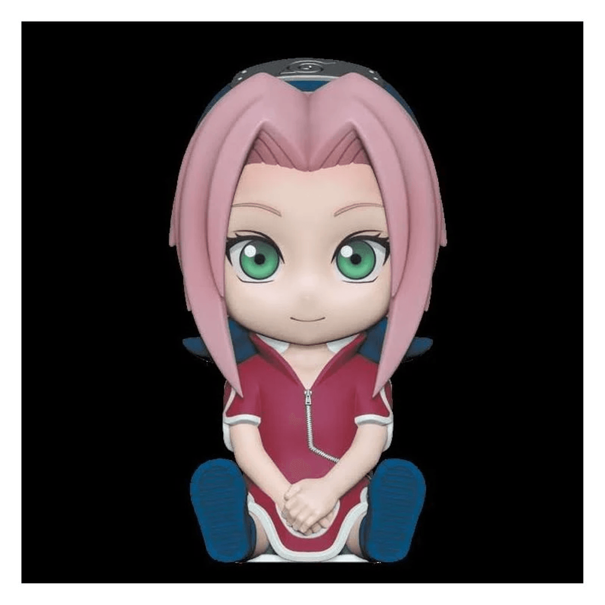 Figura chibi de Sakura Haruno con pelo rosa y ojos verdes.
