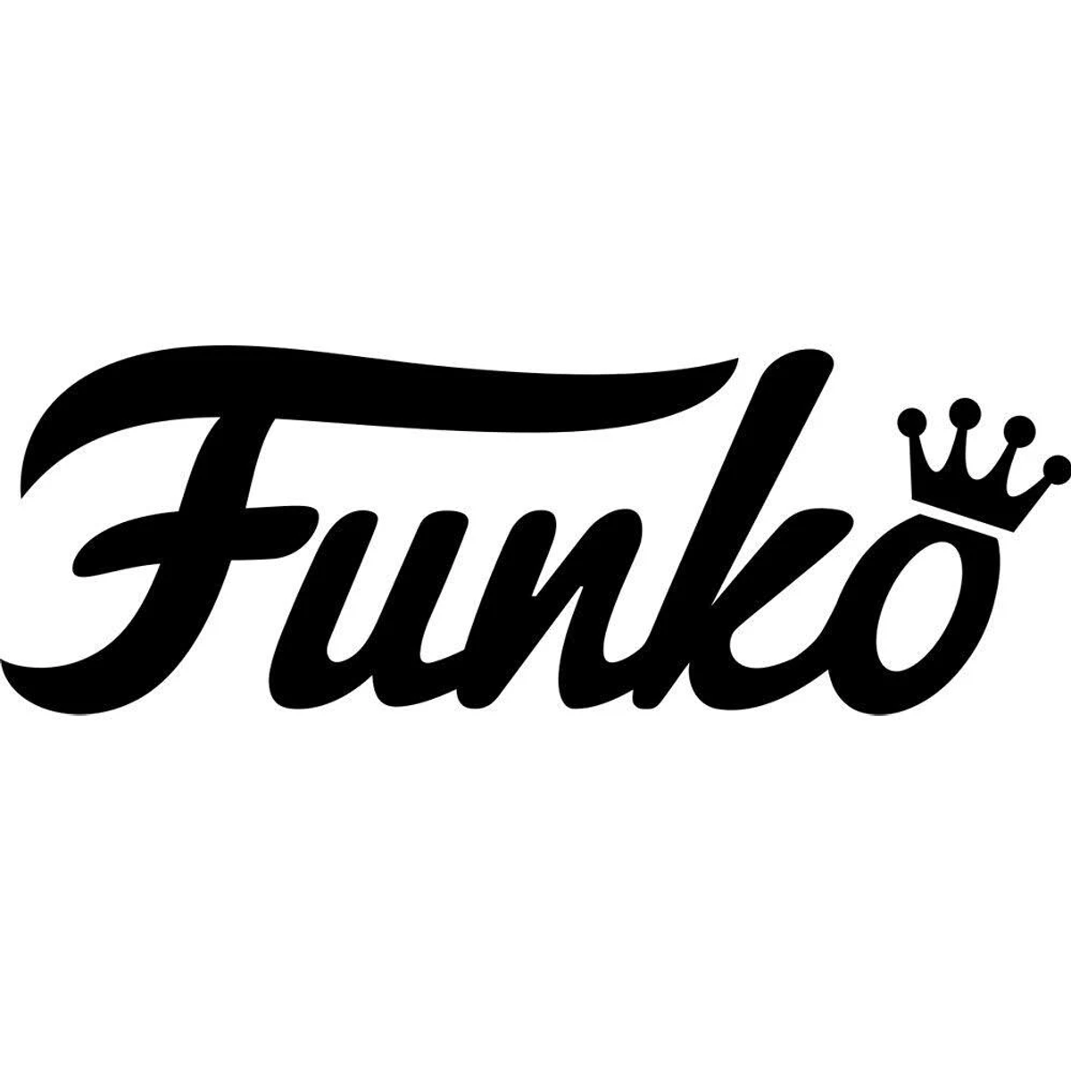 Logo nero con la scritta "Funko" e una corona.