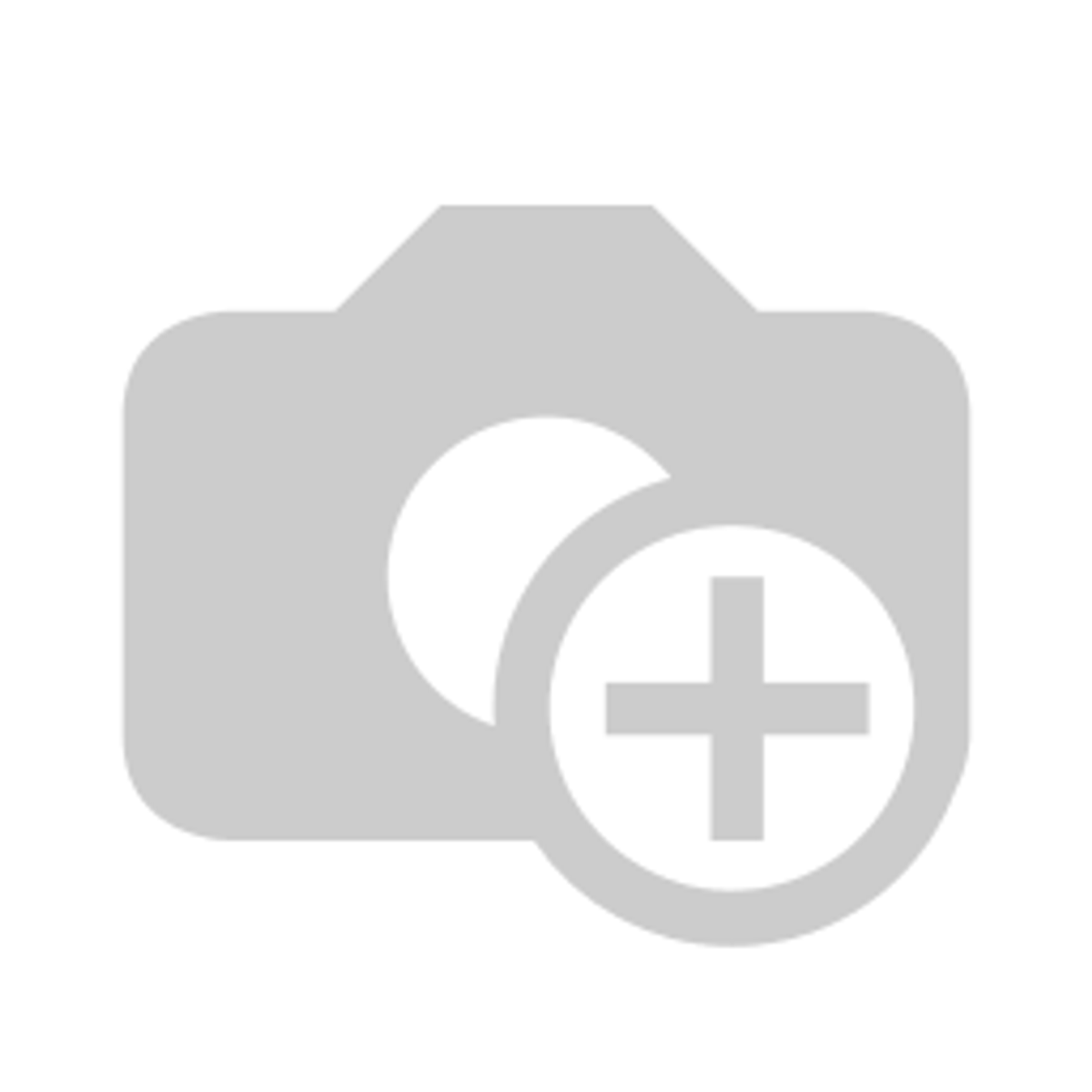 Icono gris de una cámara con un signo más en un círculo.