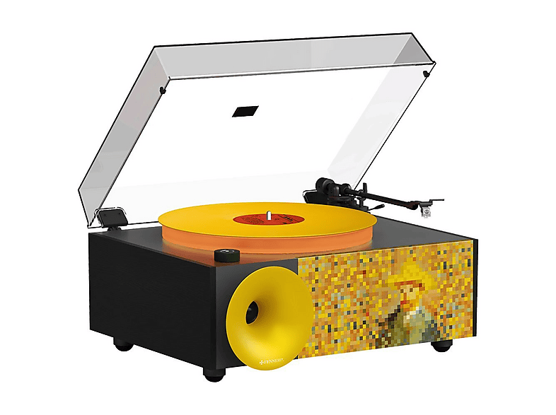 FENNESSY i5s Bluetooth Hoparlörlü 45W Hi-Fi Işıklı Retro Plakçalar Turntable Van Gogh Pikap Çok Renkli