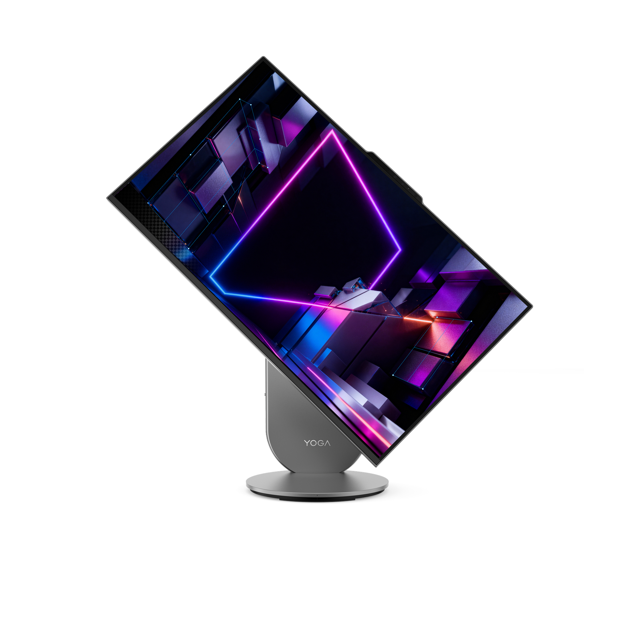 Ein Laptop mit modernem Design und leuchtendem Bildschirm steht auf einem weißen Hintergrund.