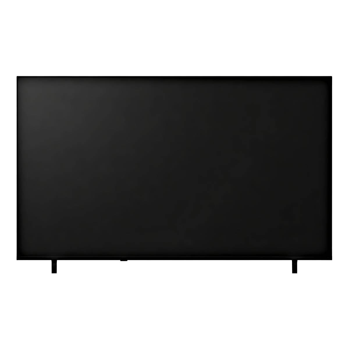 Un televisor negro con marco fino, sobre fondo blanco.