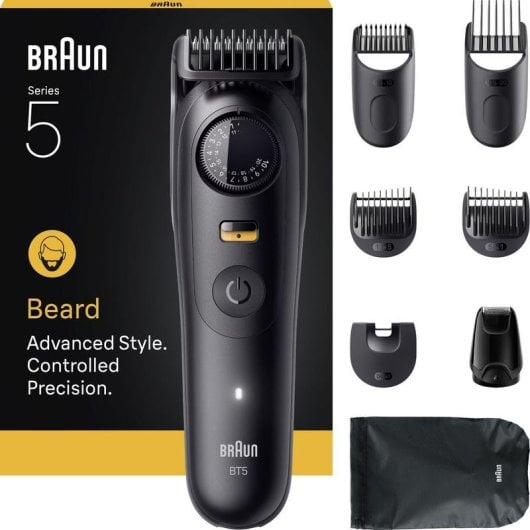 Tagliacapelli barba Braun Serie 5 con accessori e sacca.