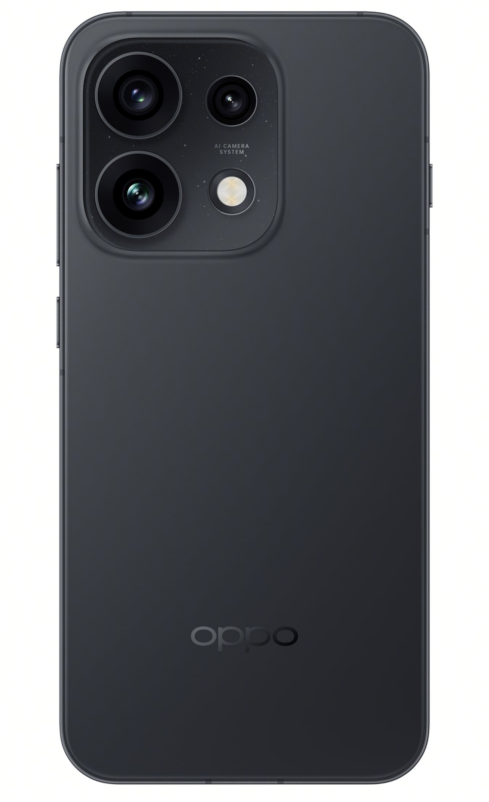 Retro di uno smartphone nero con tripla fotocamera e flash.