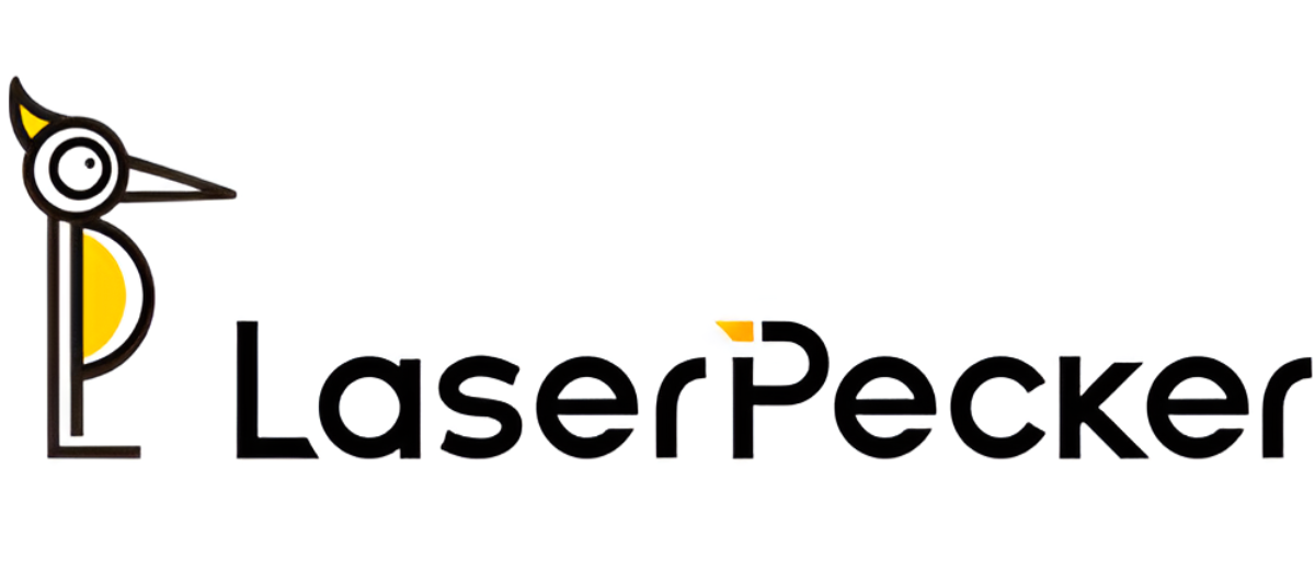 Logo ze stylizowanym ptakiem i napisem 'LaserPecker'.