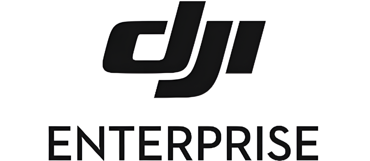 Il logo DJI Enterprise in nero su sfondo bianco.
