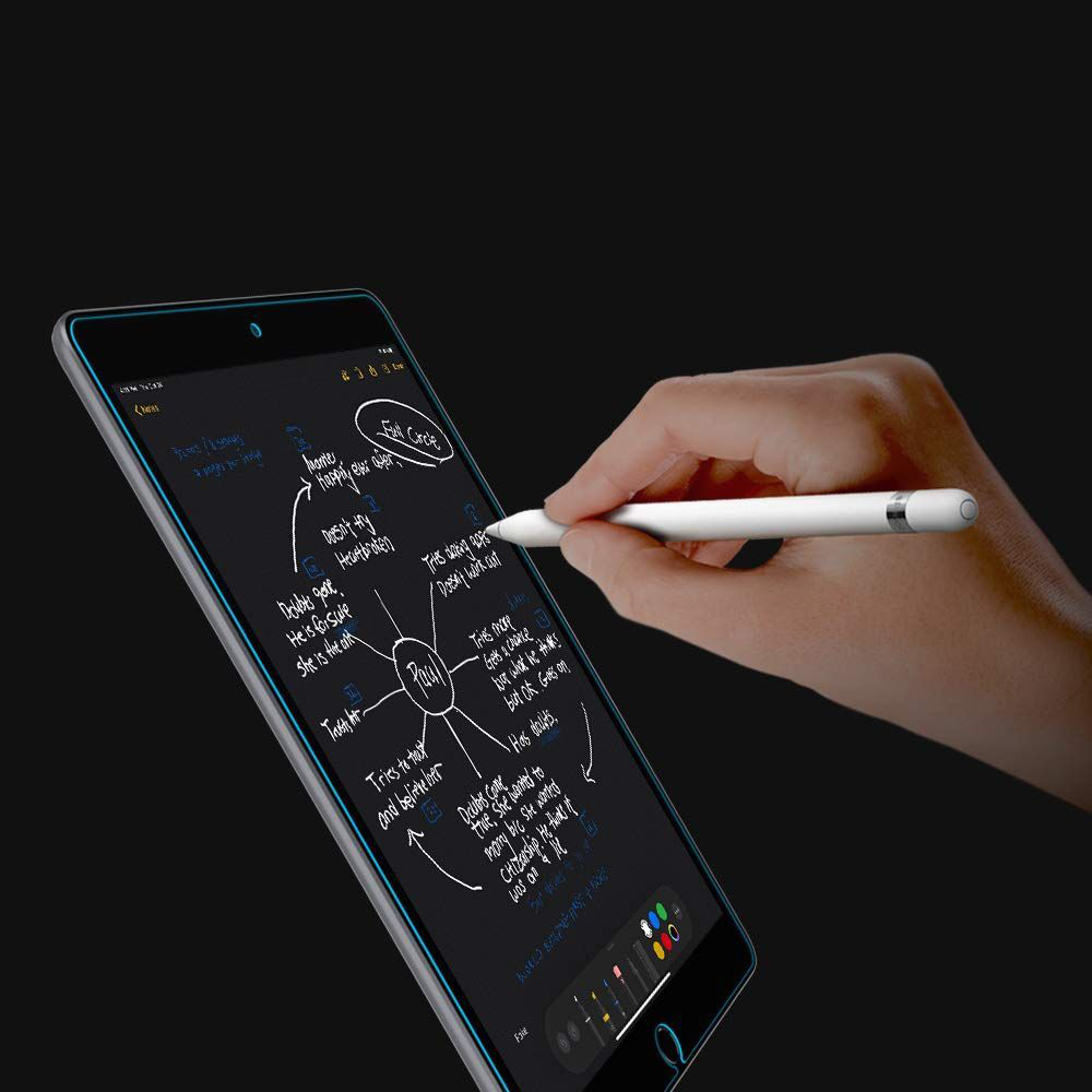 Una mano usa uno stilo per prendere appunti e una mappa mentale su un tablet.