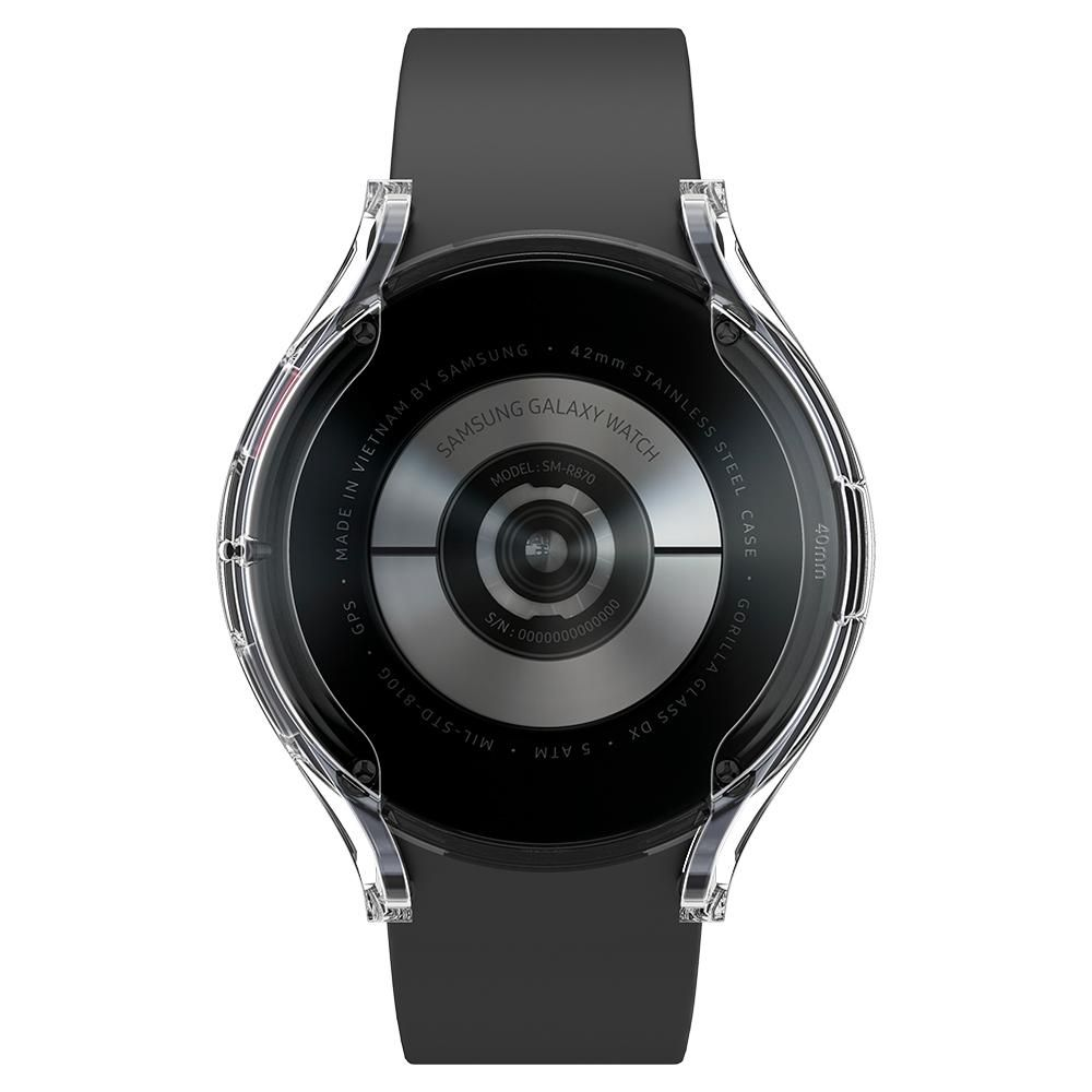 Retro di un orologio Samsung Galaxy nero, modello SM-R870, con dettagli.