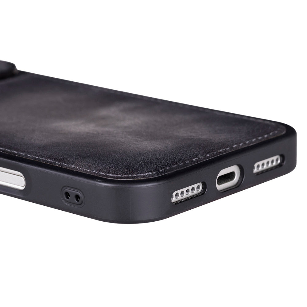 BLOOMINBAG BloomCase Mono Ash Mist Apple iPhone 17 Pro (6.3") Uyumlu Hakiki Deri MagSafe Telefon Kılıfı Gri