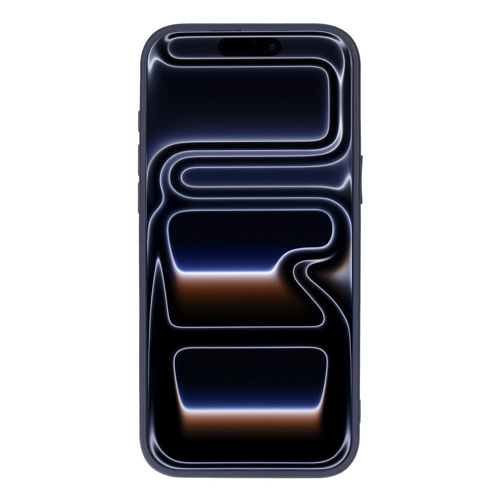 Koyu renkli akıllı telefon, soyut, neon ışıklı arka plan.