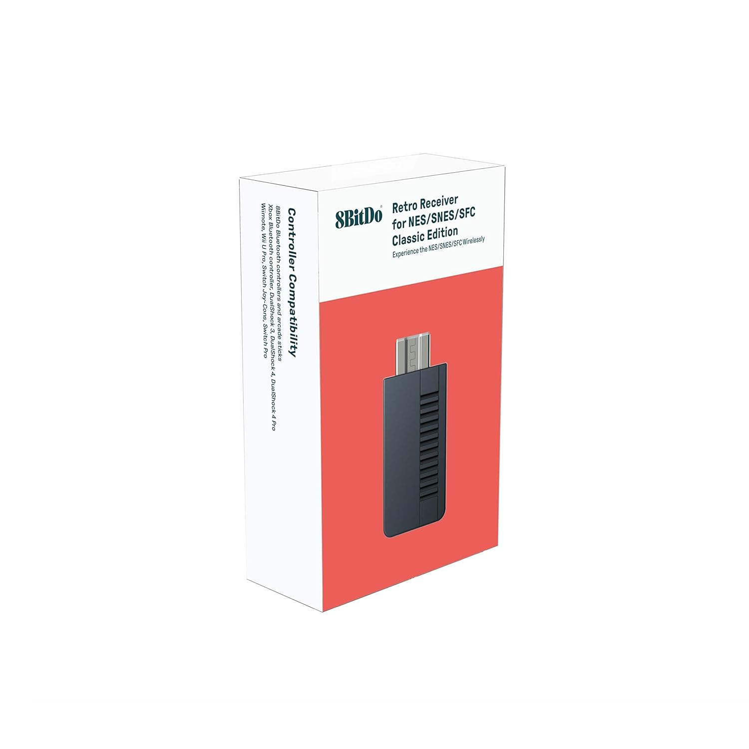 Ricevitore Retro 8BitDo per NES/SNES/SFC Classic Edition nella confezione.
